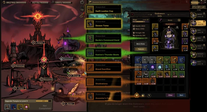 Idle RPG Path of Idle: Old Gods Rising душит билды случайностью